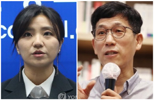 김소연(왼쪽) 변호사와 진중권 전 동양대학교 교수. 연합뉴스